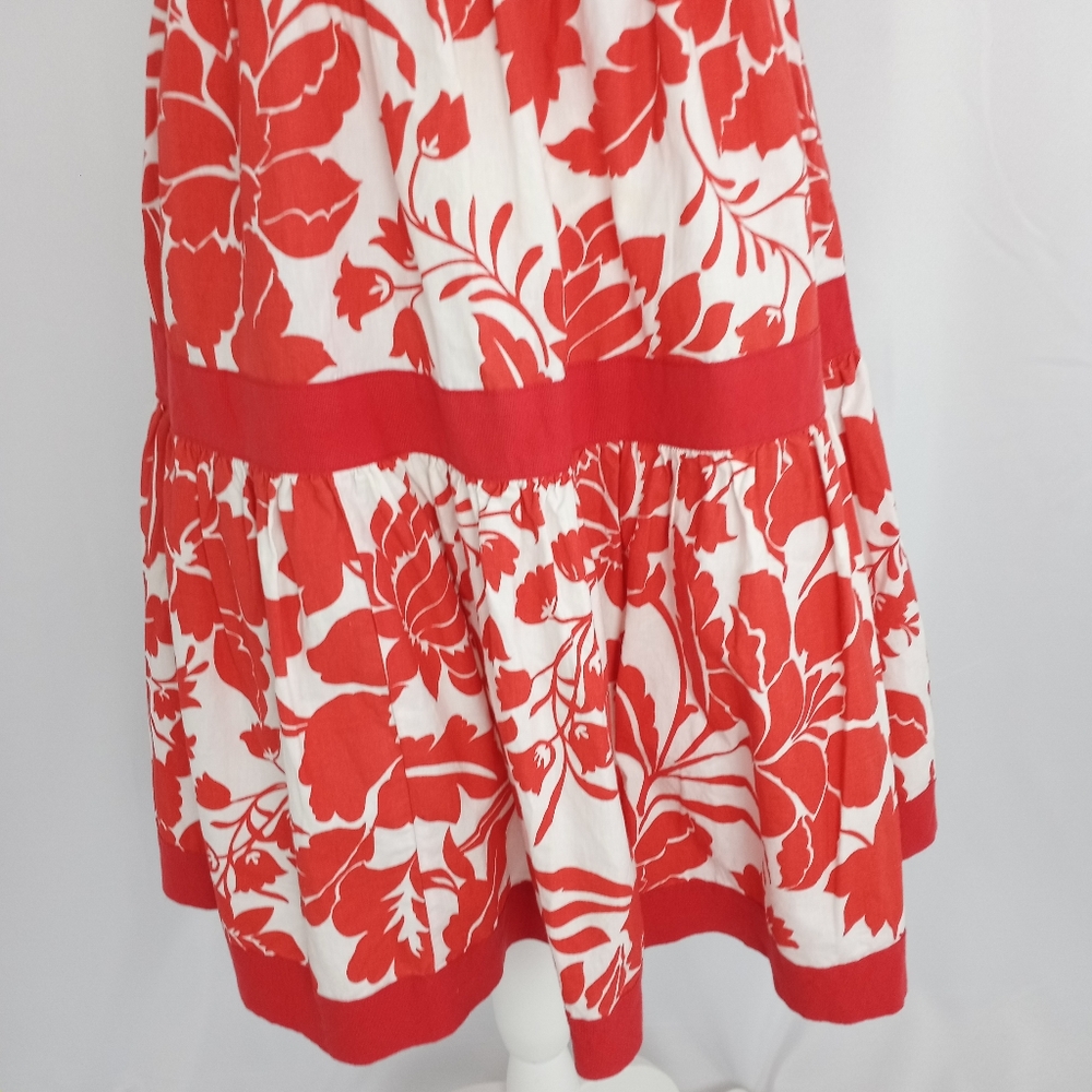 Zara Strapless Red and White Floral Sundress - Picture 3 of 9